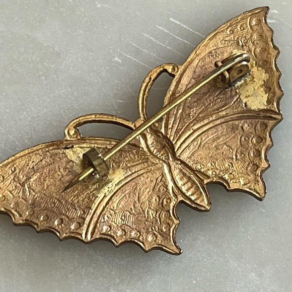 Art Deco Antique Butterfly Pin Brooch - Picture 5 of 8